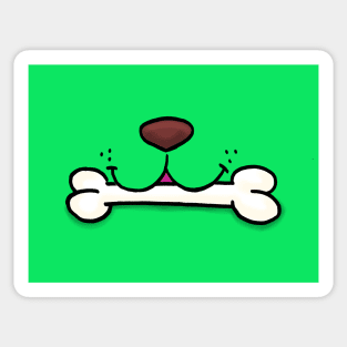 Dog Mouth With Bone Face Mask (Green) Sticker